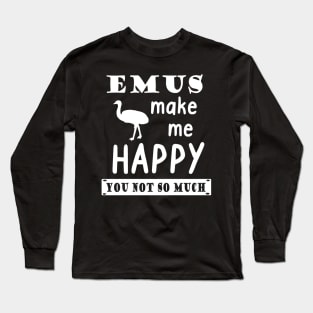 Happy Emu Gift Australia Lover Animal Long Sleeve T-Shirt